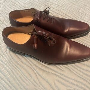 Elegant Brown Leather Men's Shoes - Handcrafted in Italy